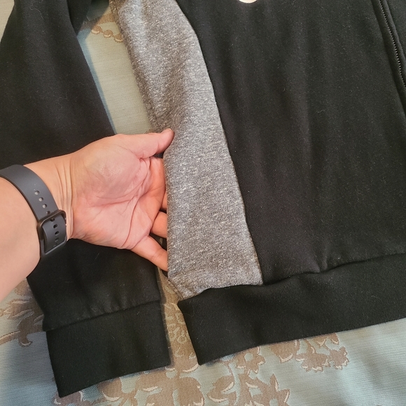 Victoria's Secret PINK Black Gray White Full Zip Hoodie Women Size Large - Picture 3 of 10